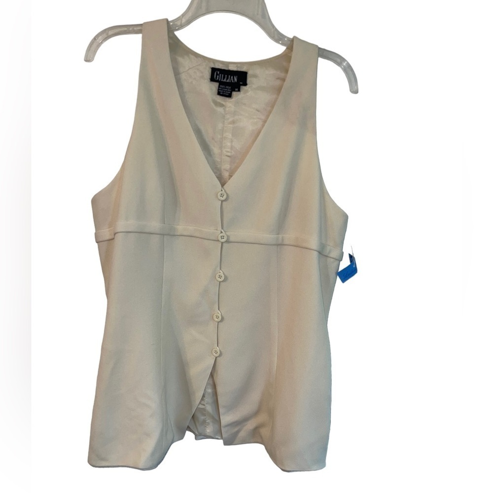 NWT Gillian Silk button up vest. Size 14 New old stock - vintage?
